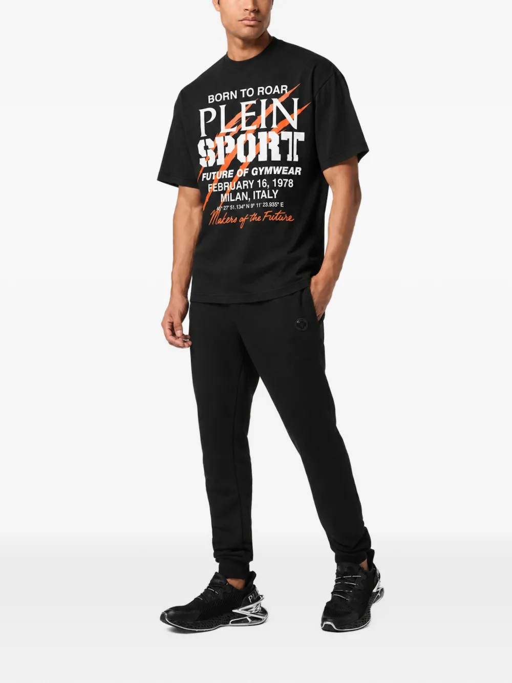 Plein Sport Future of Gymwear T-shirt met logo-print Zwart