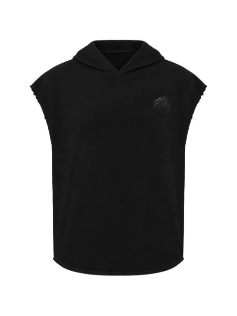 Plein Sport raw-edge sleeveless hoodie