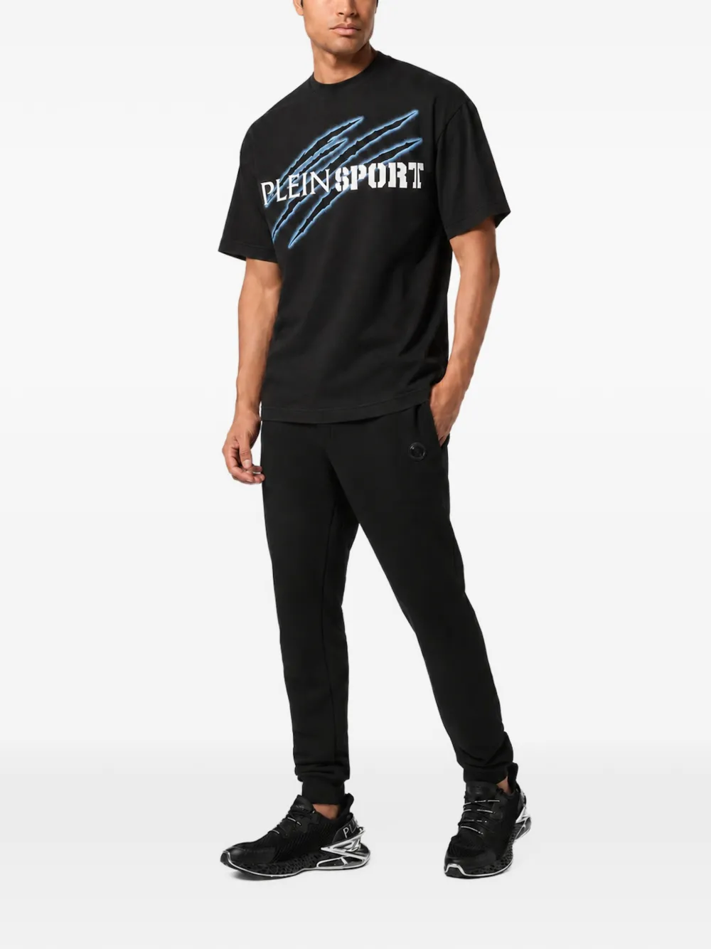 Plein Sport T-shirt met logoprint Zwart