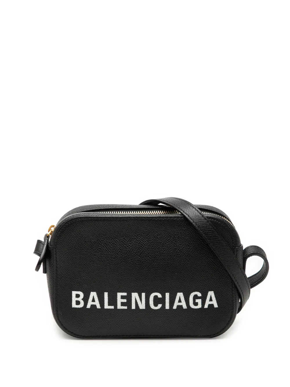 Balenciaga Pre-Owned 2019 Grained Calfskin Logo Ville Camera Bag XS crossbody bag - Nero