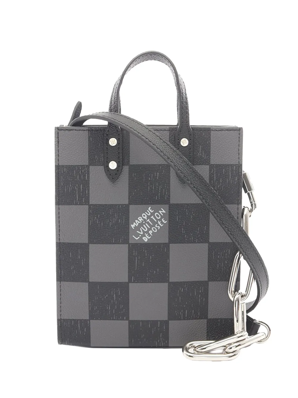 Louis Vuitton Pre-Owned 2020-2021 Damier Checkerboard Sac Plat XS satchel - Nero