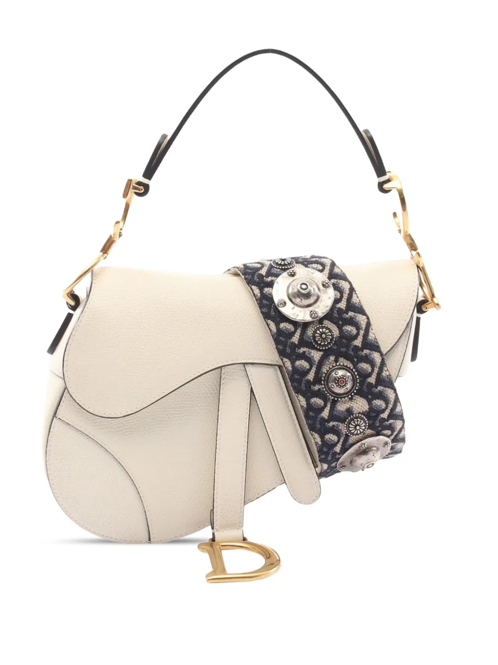 Christian Dior Pre-Owned 2010-2022 Mini Leather Saddle Bag shoulder bag - Bianco