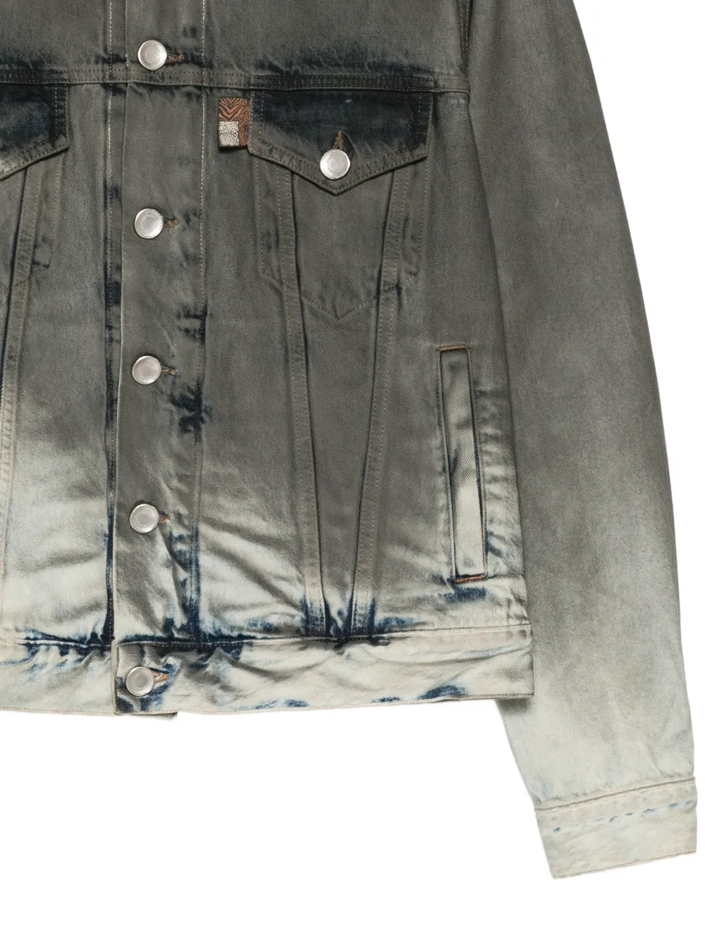 Roberto Cavalli Denim tuckerjack met borduurwerk Grijs