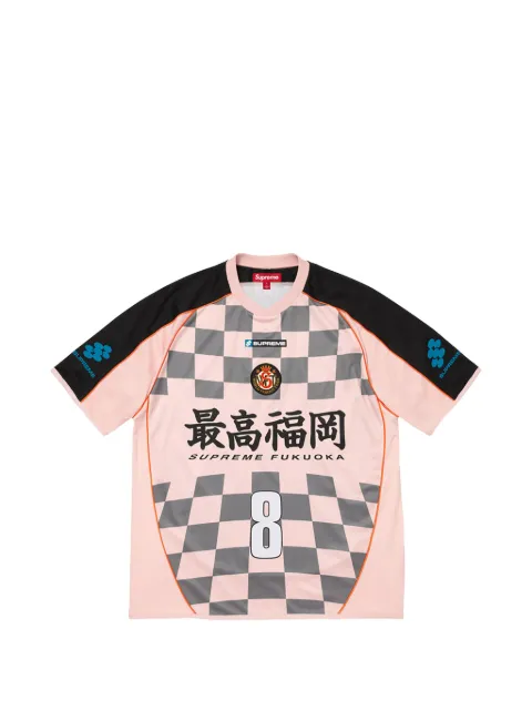 Supreme Checkerboard Soccer T-Shirt mit Logo-Patch