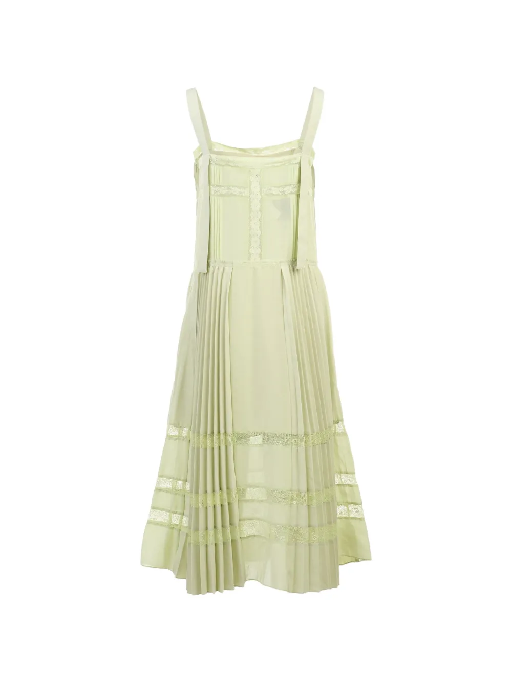 3.1 Phillip Lim Geplooide mini-jurk met afwerking van kant Groen