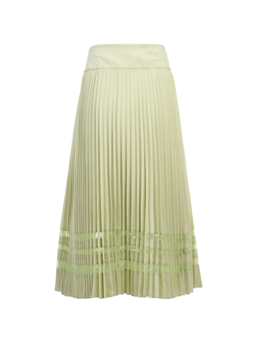 3.1 Phillip Lim Midi-plooirok met kant Groen