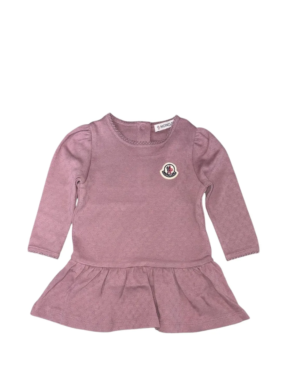 Moncler Enfant robe à patch logo - Rose Moncler Enfant robe à patch logo - Rose