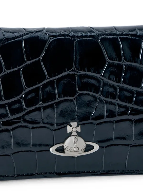 Vivienne Westwood croc-embossed Orb Bifold Wallet | Black | FARFETCH