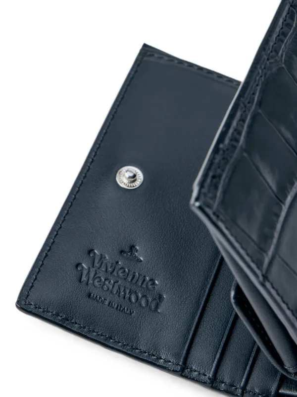 Vivienne Westwood croc-embossed Orb Bifold Wallet | Black | FARFETCH