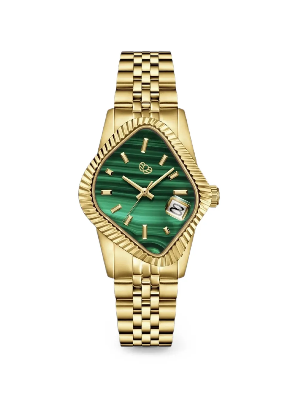LAARVEE asymmetric-case 42mm watch | Green | Image 1