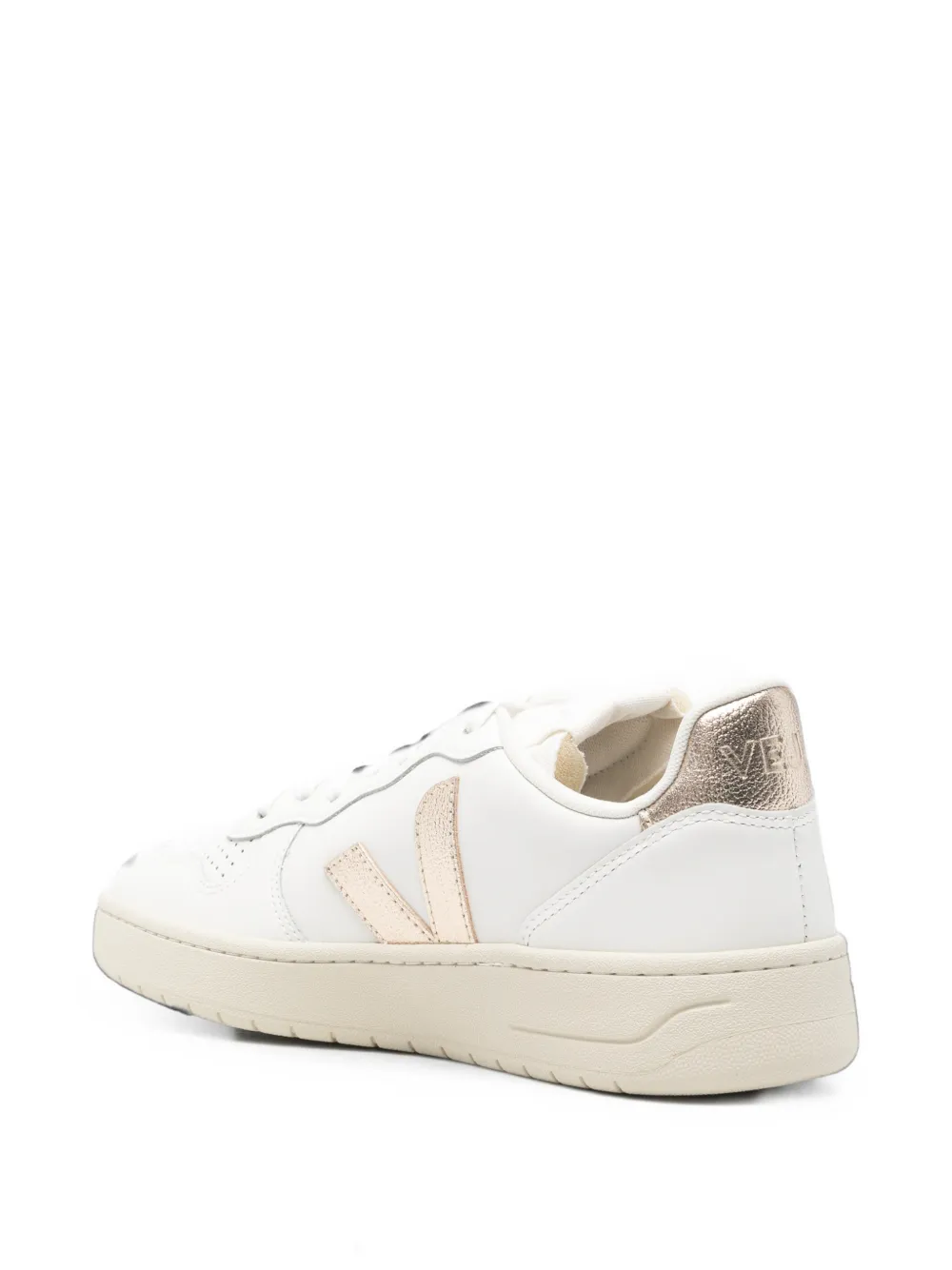 VEJA V-10 leather white platine sneakers Wit