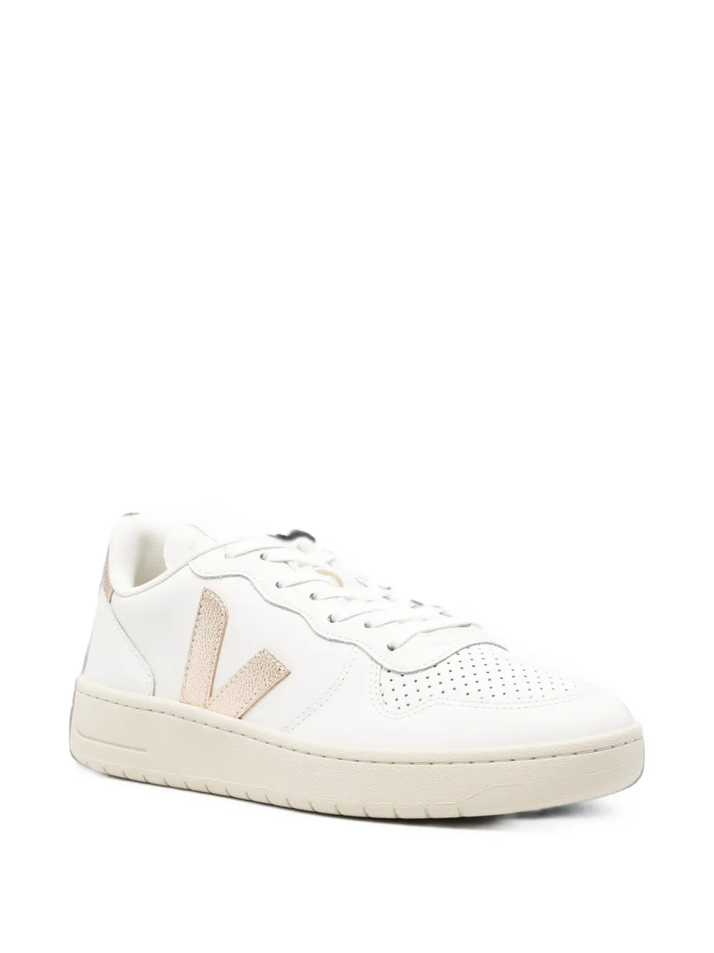 VEJA V-10 leather white platine sneakers Wit