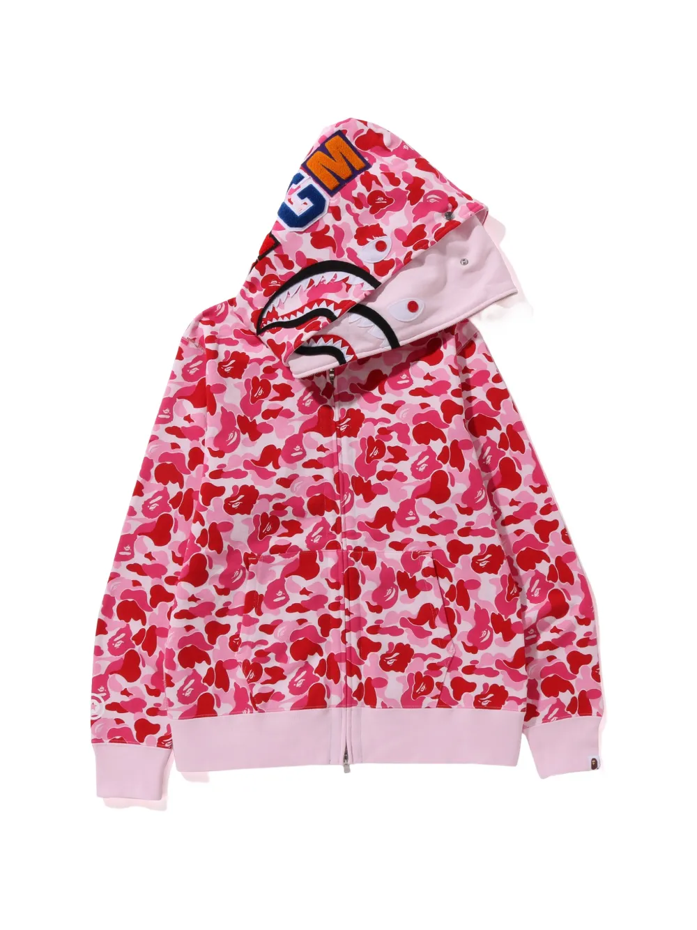 A BATHING APE full-zip camouflage-print hoodie Roze