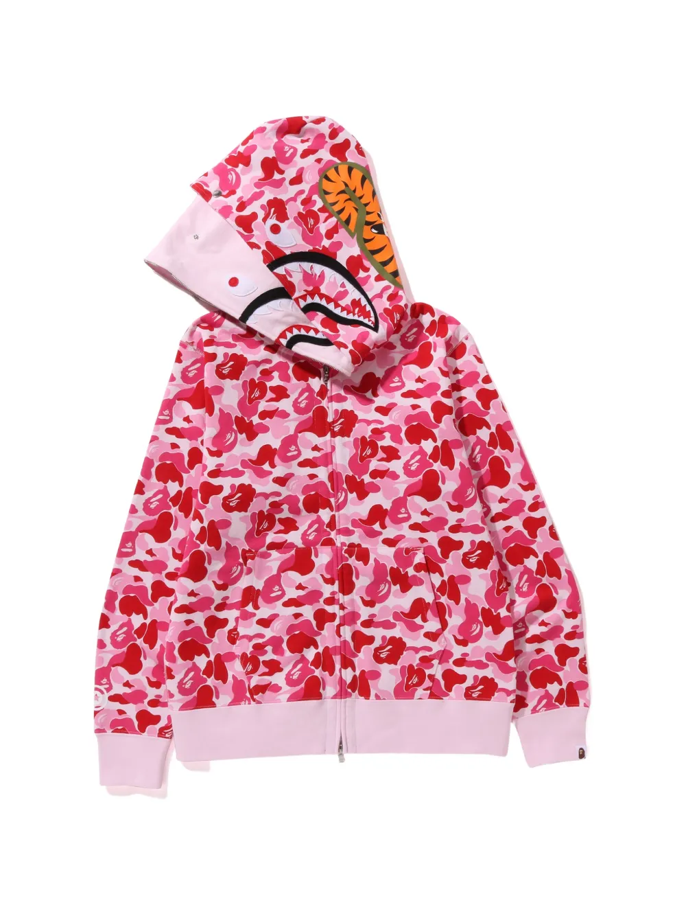 A BATHING APE full-zip camouflage-print hoodie Roze