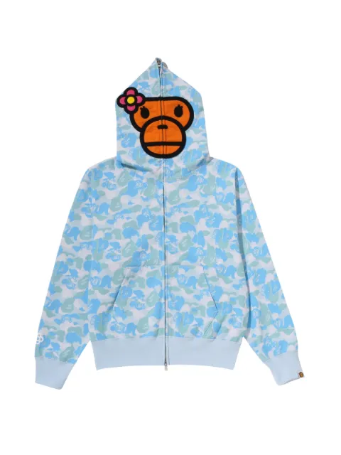 A BATHING APE® full zip camouflage-print hoodie