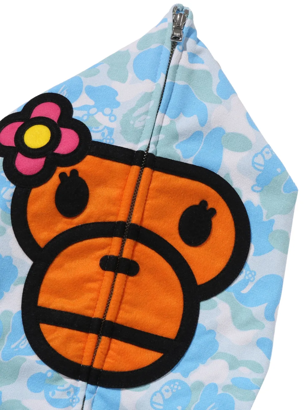 A BATHING APE Hoodie met camouflageprint en rits Blauw