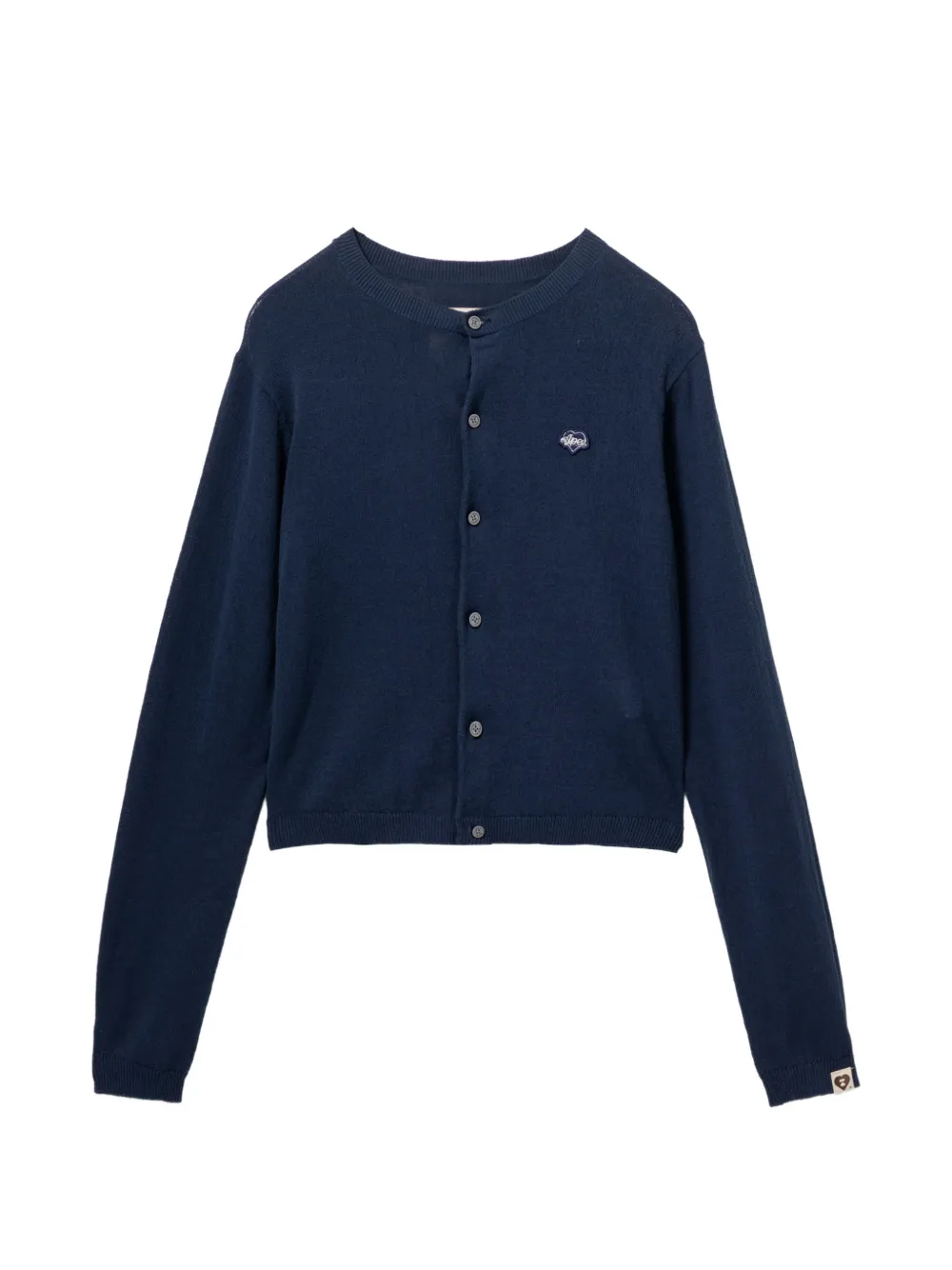 APEE™ by *A BATHING APE® logo-patch button-up cardigan - Blue
