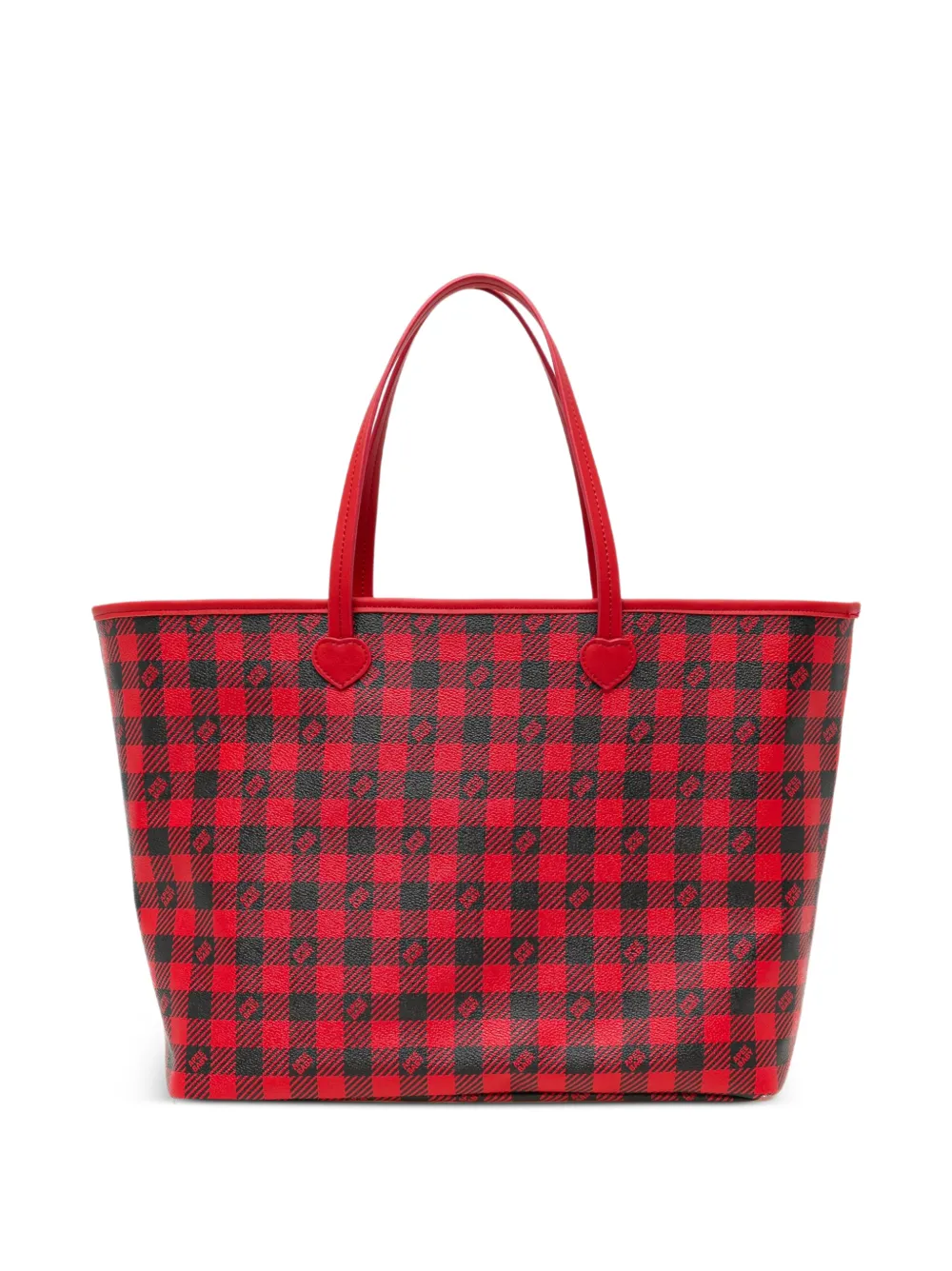 APEE™ by *A BATHING APE® check-pattern heart-patch tote bag - Red