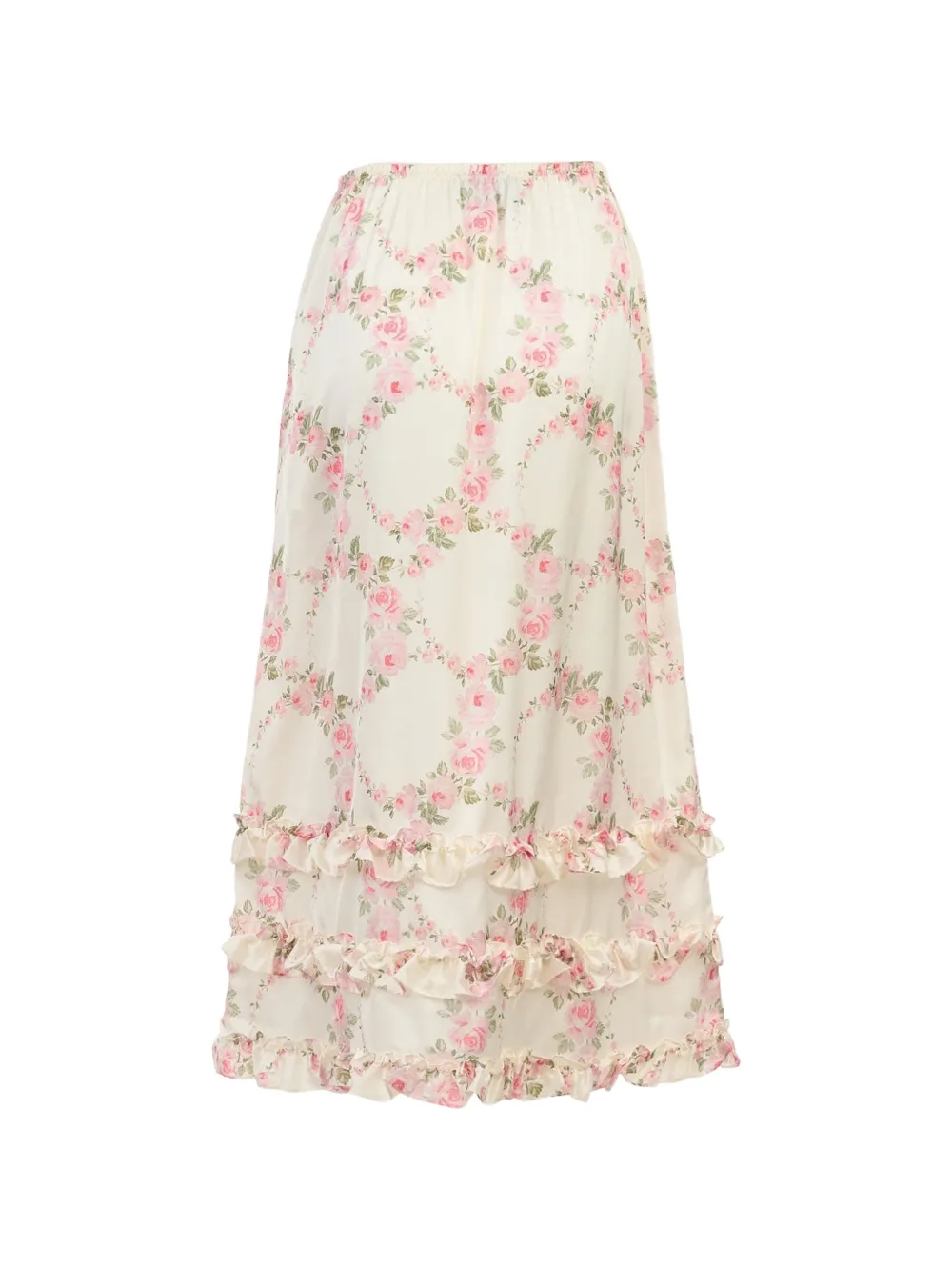 Simone Rocha Floral-print Ruffled Midi Skirt in Neutrals, view 2