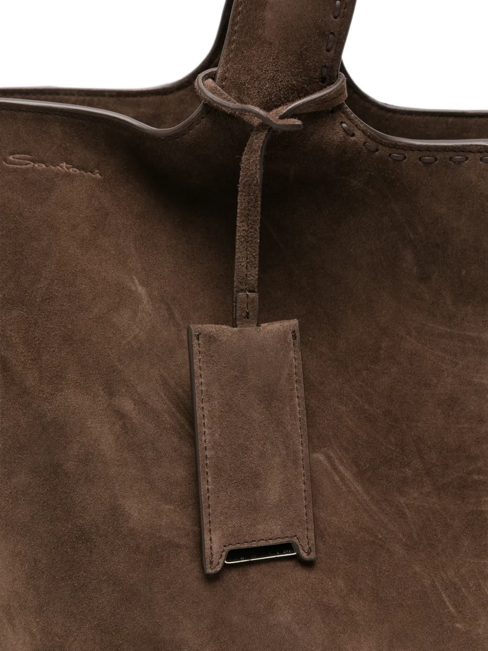 Santoni Suède shopper Bruin