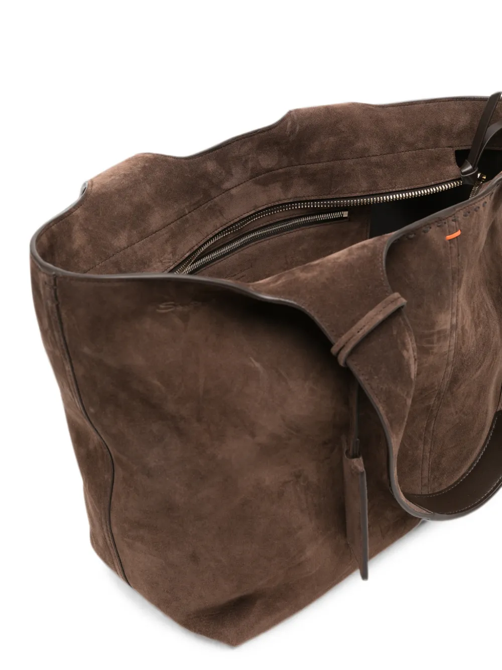 Santoni Suède shopper Bruin
