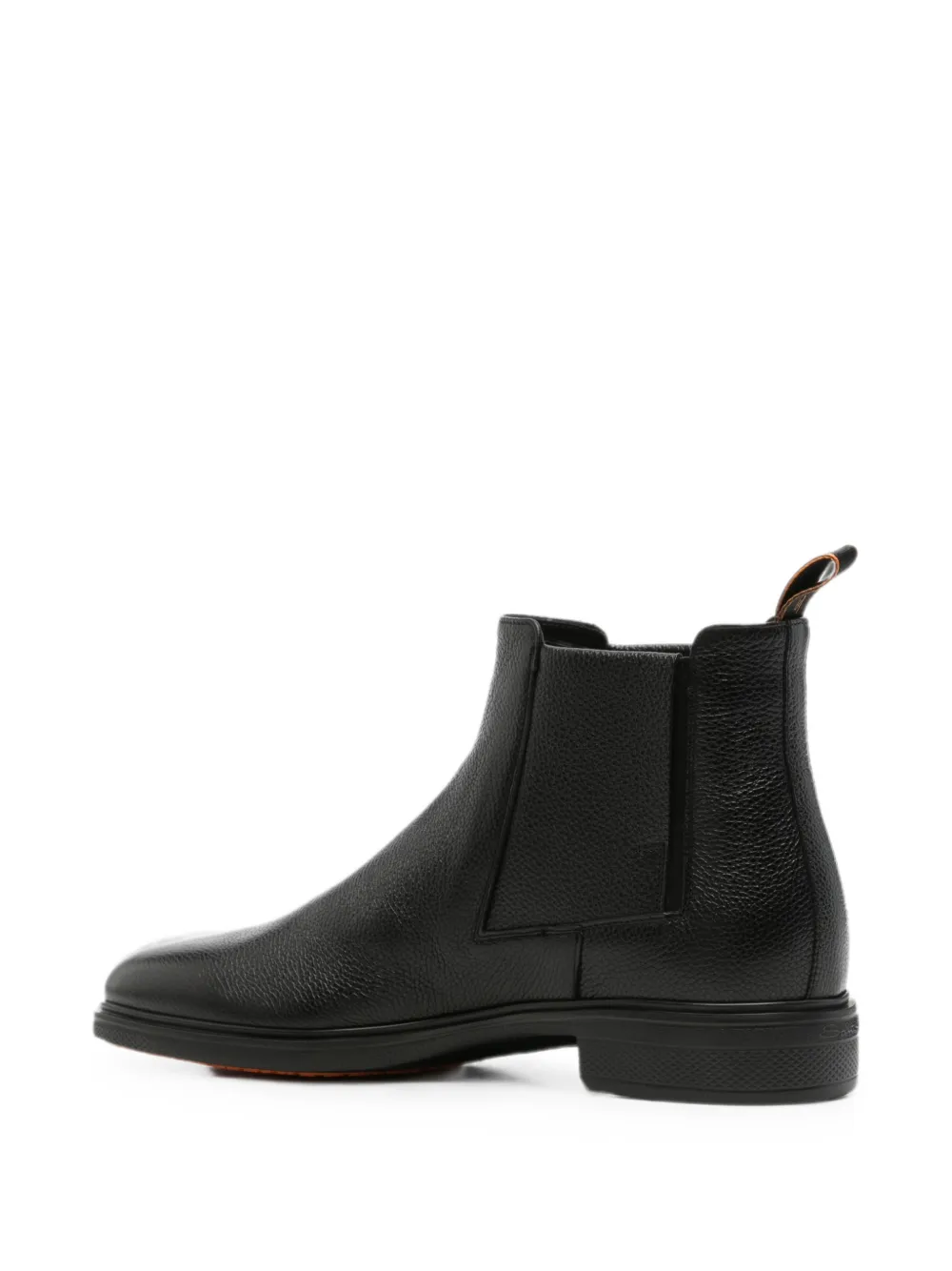 Santoni Easy grained leather Chelsea boots Zwart