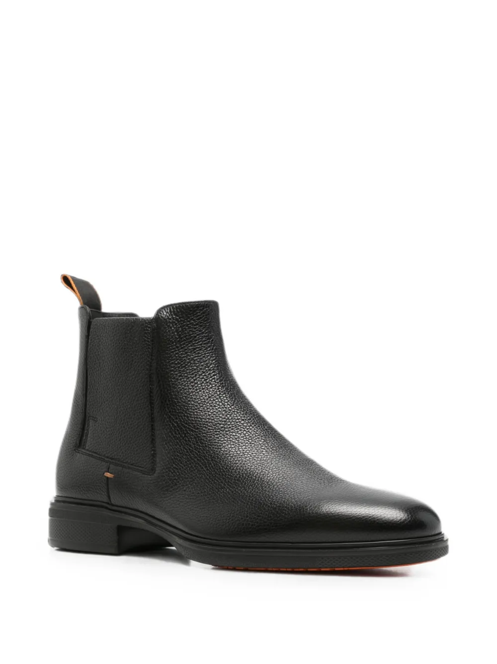 Santoni Easy grained leather Chelsea boots Zwart