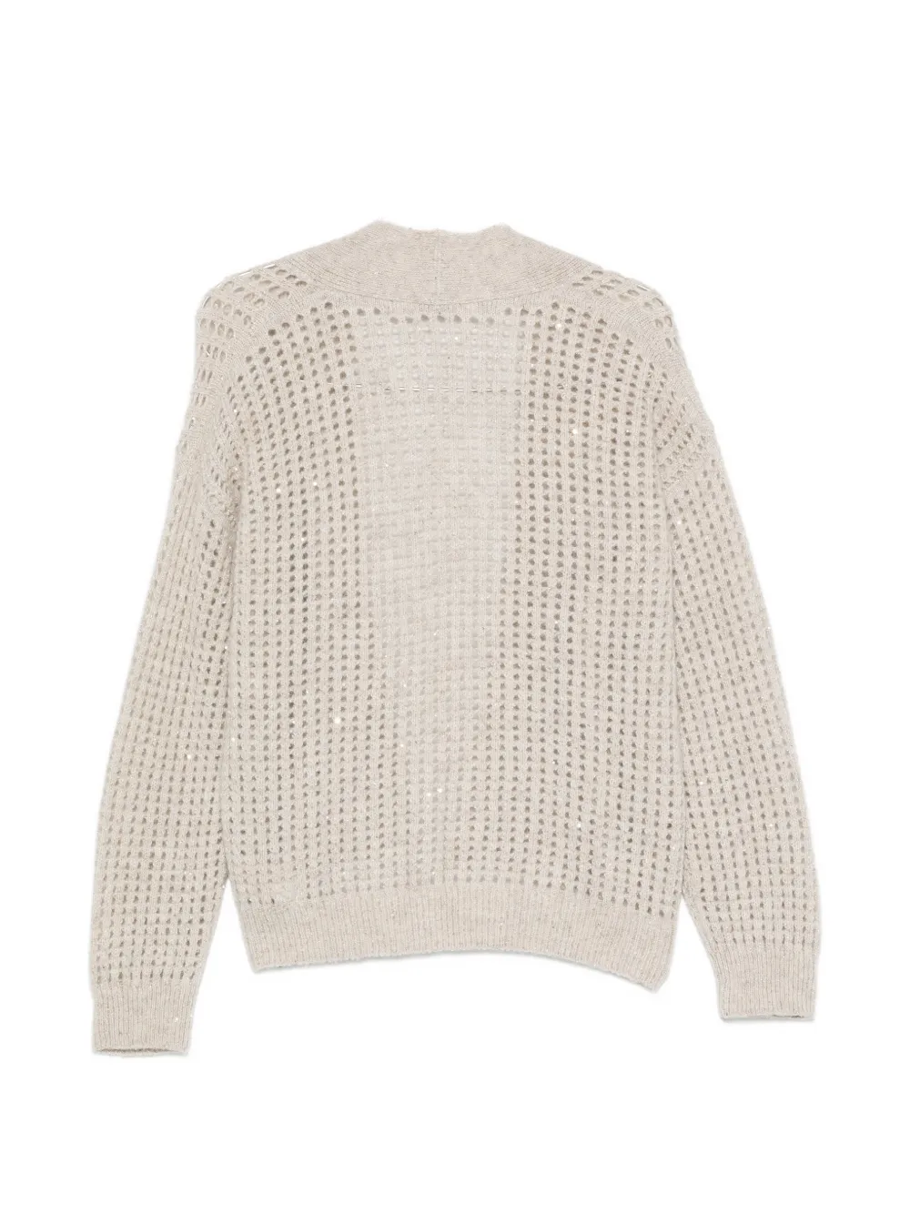 Peserico Opengebreid vest verfraaid met pailletten Beige