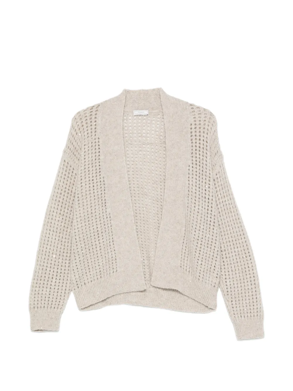 Peserico sequin-embellished open-knit cardigan - Nude