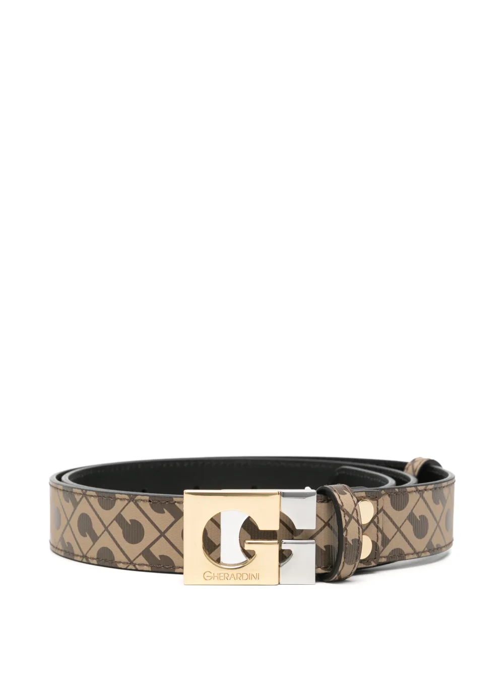 Gherardini Cintura Millerighe con fibbia logo - Marrone