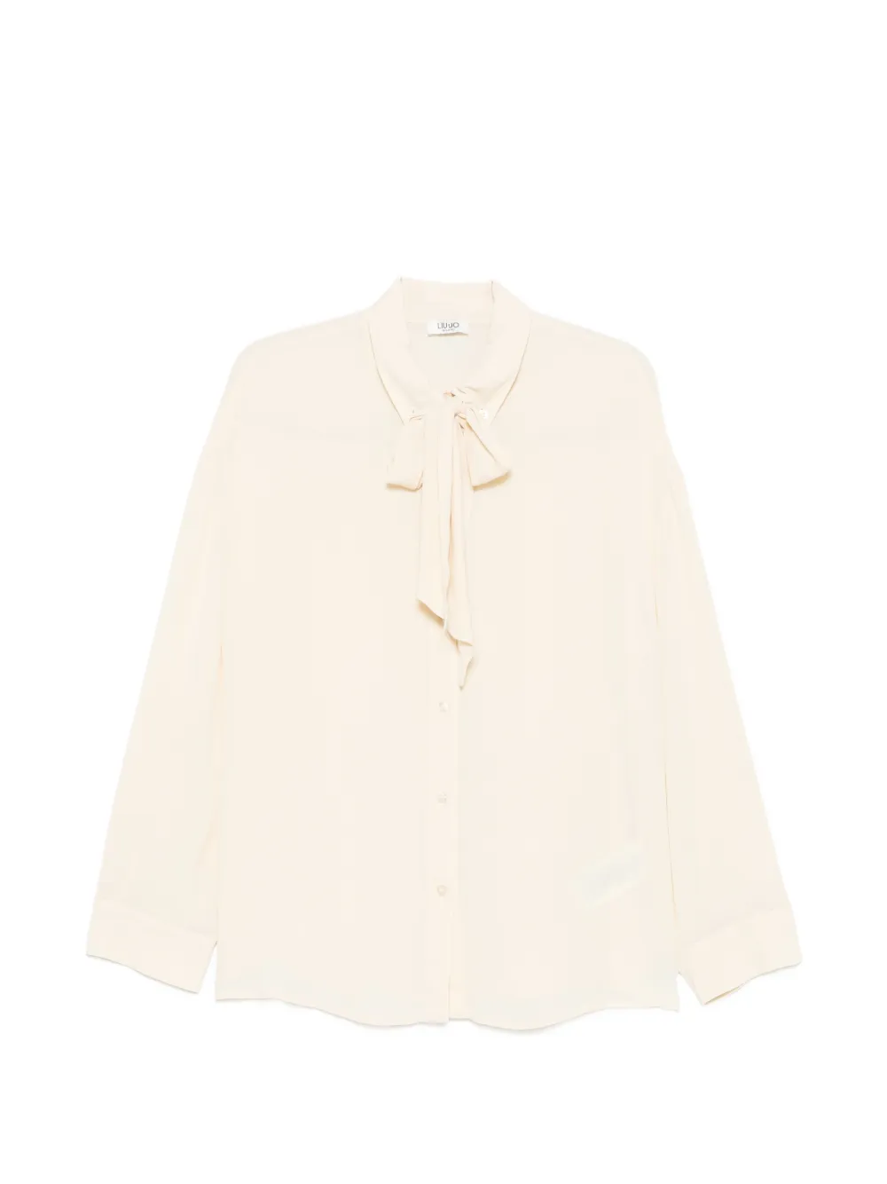 LIU JO pussy-bow long-sleeve shirt - Nude