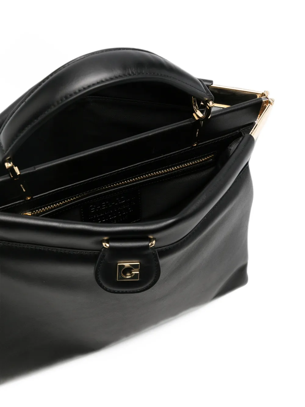 Gherardini logo-plaque leather tote bag Zwart