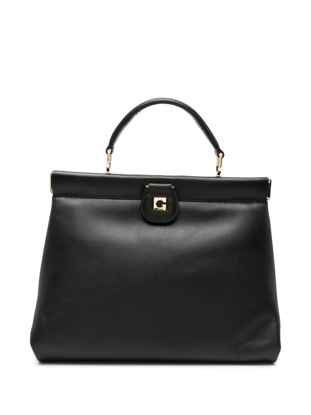 Gherardini Logo-plaque Leather Tote Bag In Black