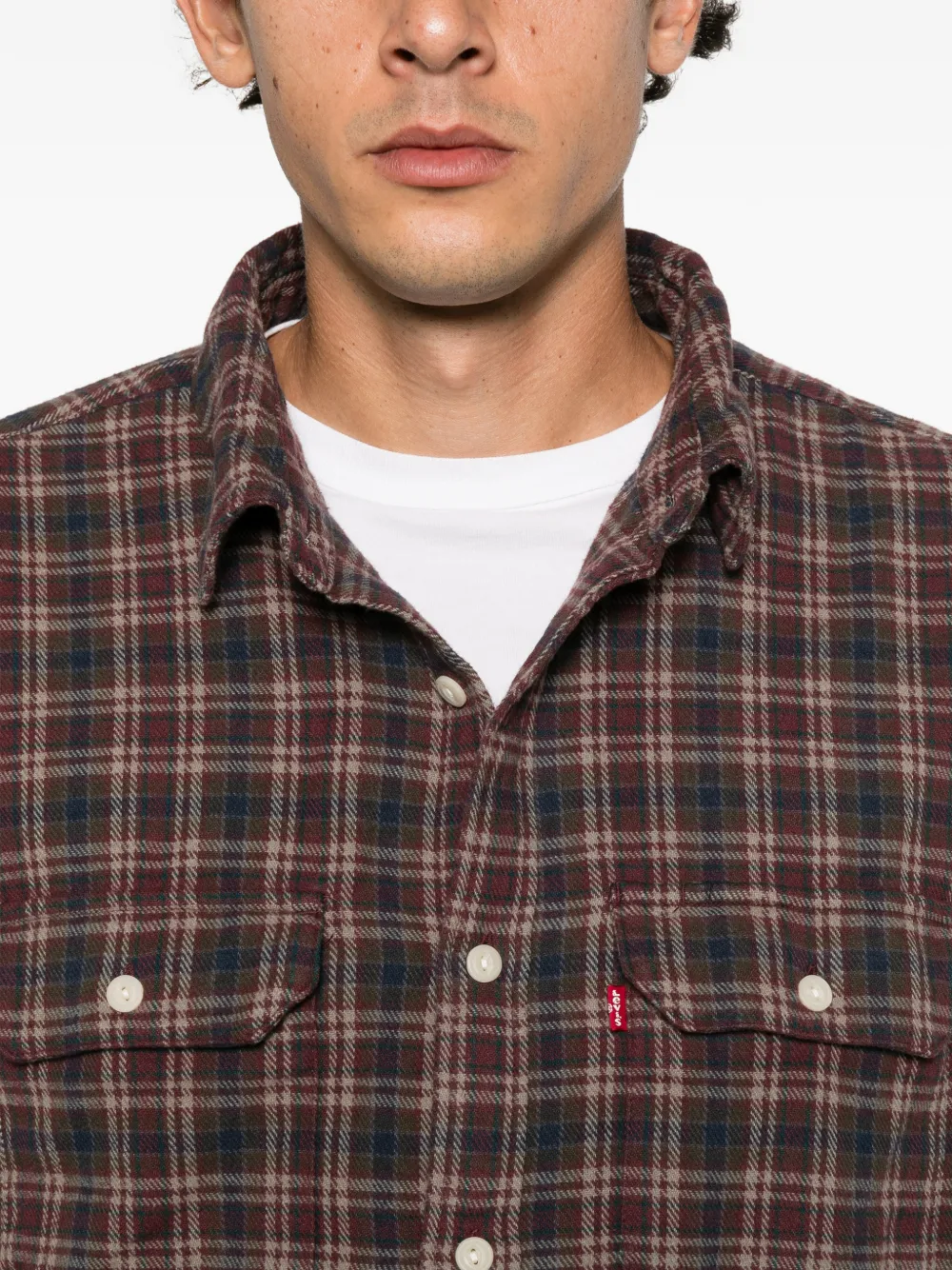 Levi's check-pattern flap-pocket shirt Rood
