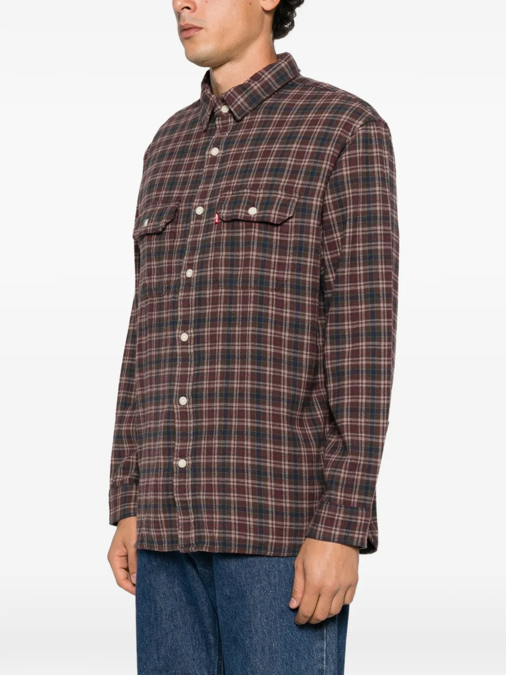 Levi's check-pattern flap-pocket shirt Rood