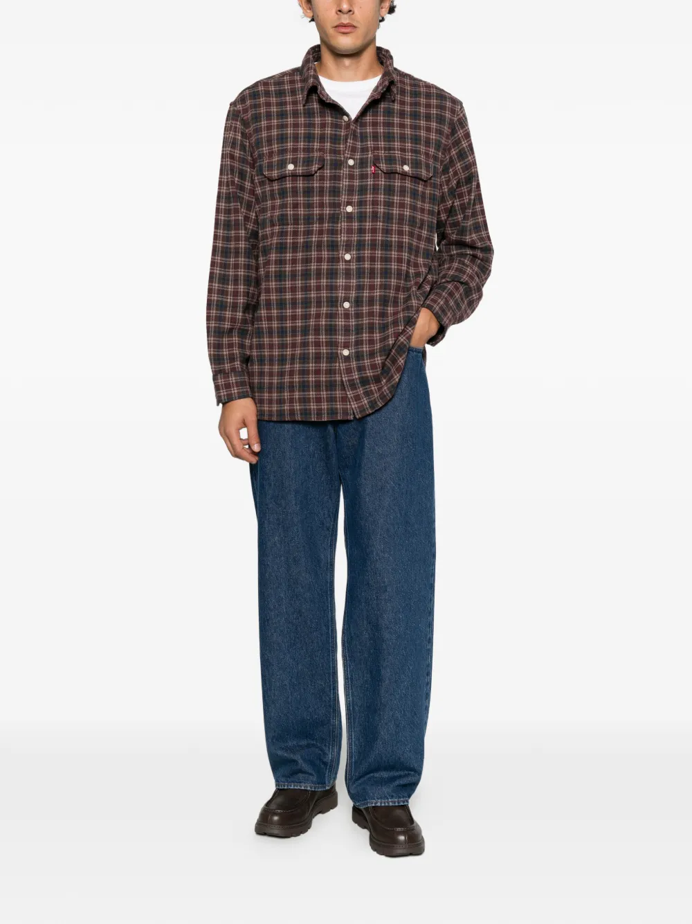 Levi's check-pattern flap-pocket shirt Rood