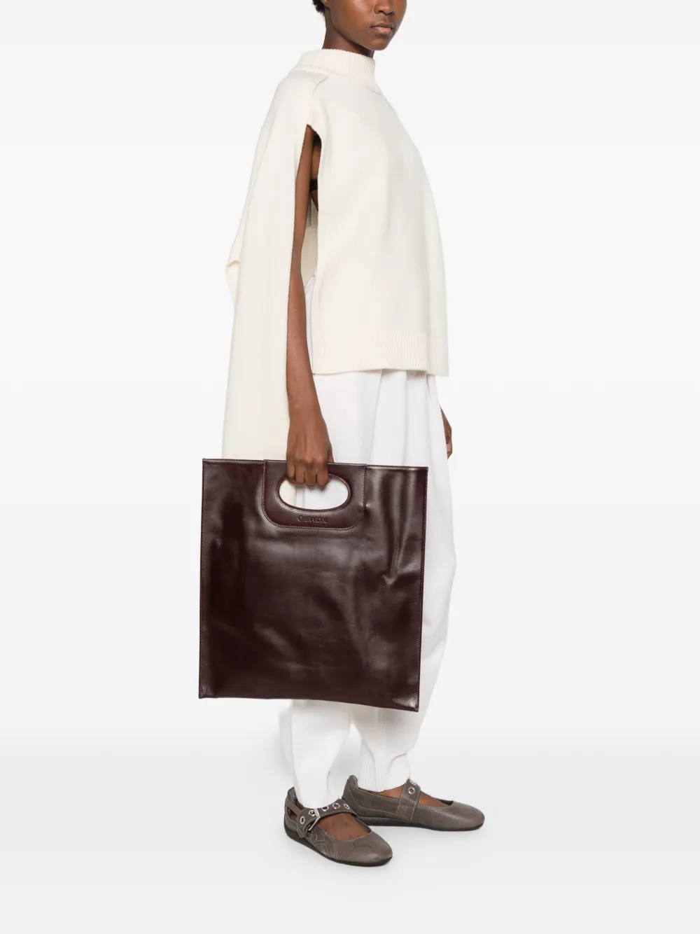 Gherardini Piattina leather tote bag Rood