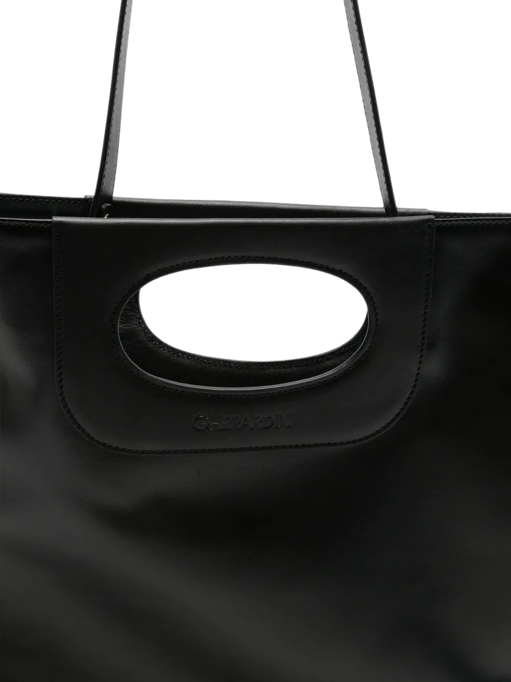 Gherardini Piattina leren shopper Zwart