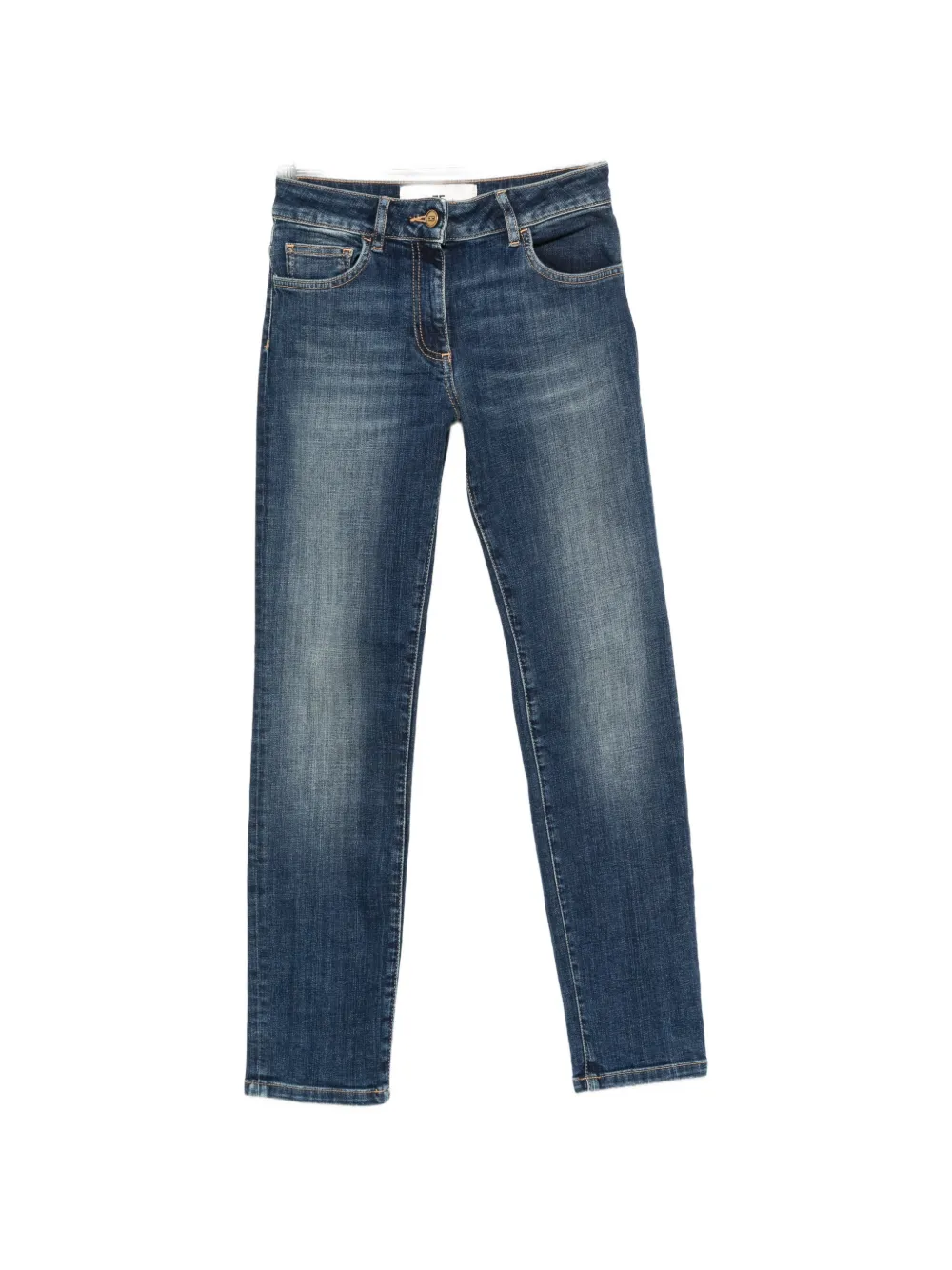 Elisabetta Franchi faded-effect embroidered-logo jeans - Blau