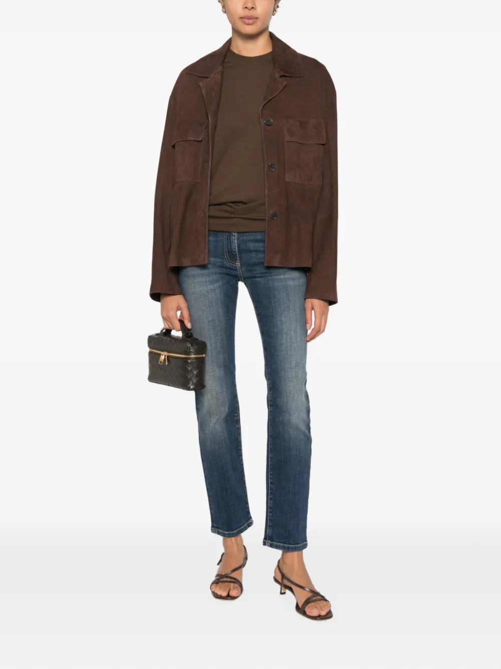 Elisabetta Franchi Jeans met geborduurd logo en vervaagd effect Blauw