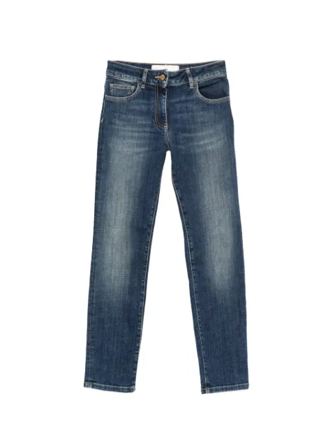Elisabetta Franchi faded-effect embroidered-logo jeans