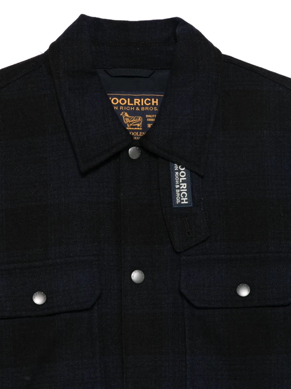 Woolrich Alaskan geruit jack met knopen Zwart