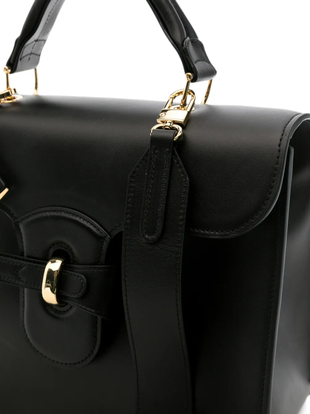 Gherardini Bellona leather tote bag Zwart