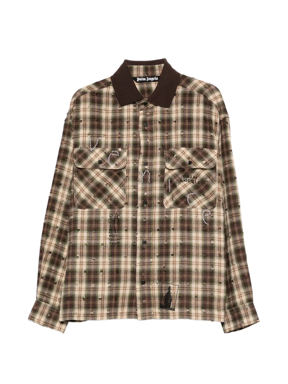 Palm Angels check-pattern shirt - Brown