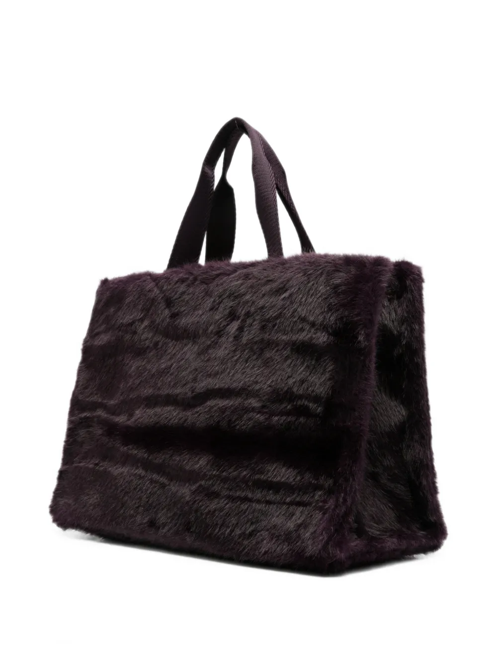 LIU JO faux-fur logo-embroidered tote bag Paars