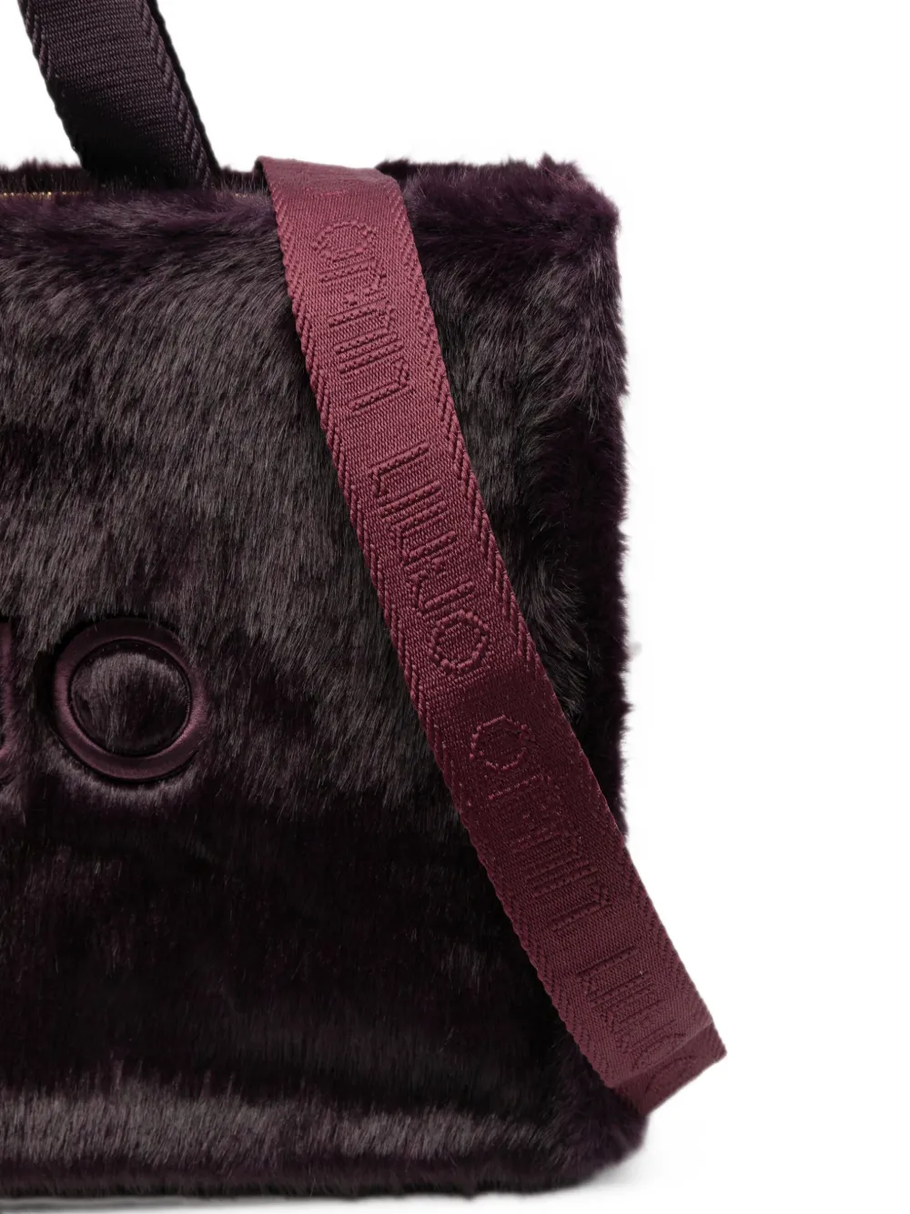 LIU JO faux-fur logo-embroidered tote bag Paars