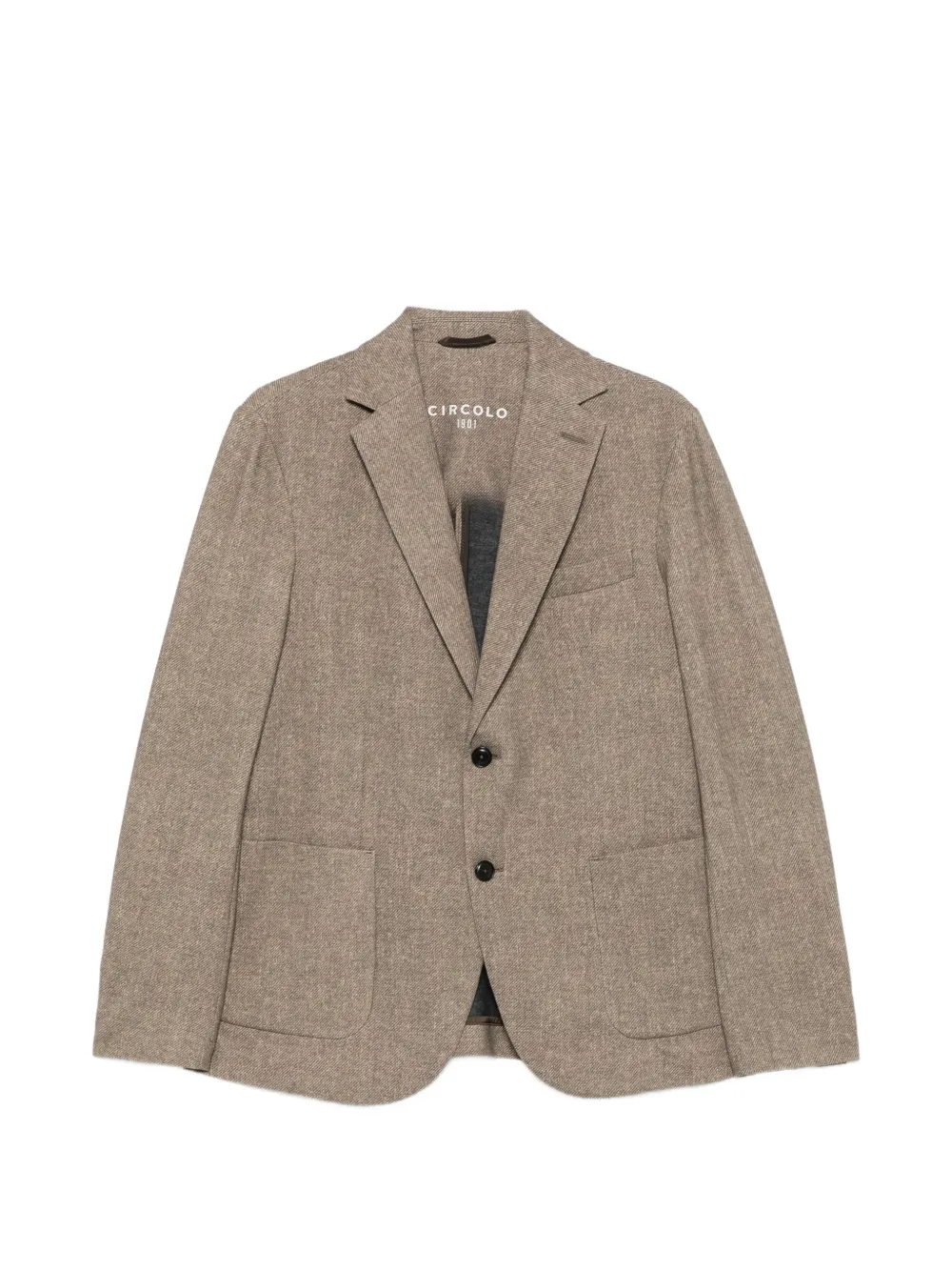Circolo 1901 Herringbone-pattern Single-breasted Blazer In Brown