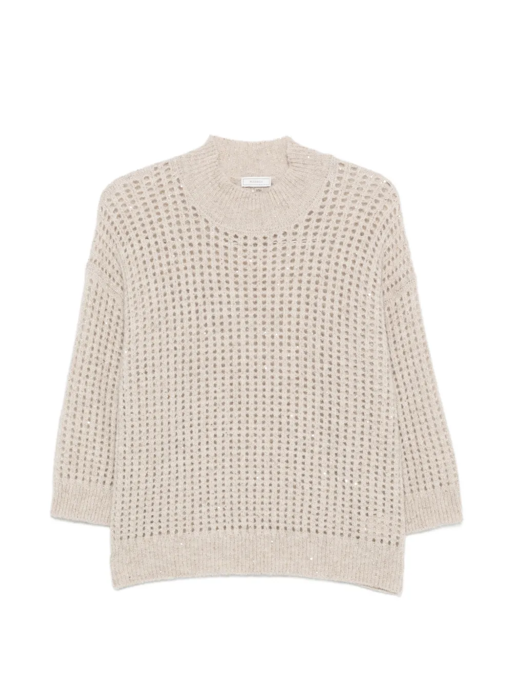 Peserico sequin-embellished open-knit sweater - Toni neutri