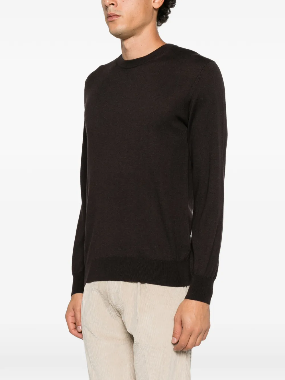 Kangra fine-knit crew-neck sweater Bruin