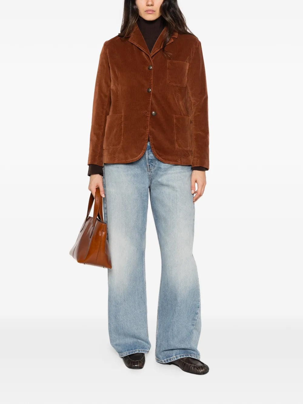 Circolo 1901 corduroy single-breasted blazer Bruin